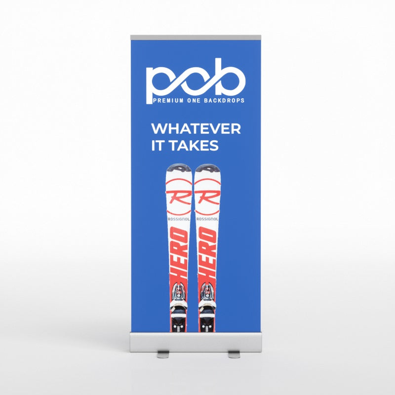 10x10 Trade Show Booth- Standard Kit (Backdrop + Roll Up Banner + Table Cover) | POB