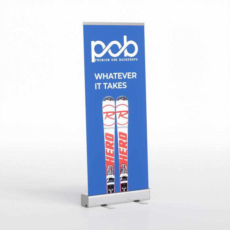 10x10 Trade Show Booth- Standard Kit (Backdrop + Roll Up Banner + Table Cover) | POB
