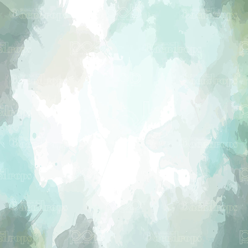 premium one pillowcover backdrops-Aqua Mint Watercolor Reverie