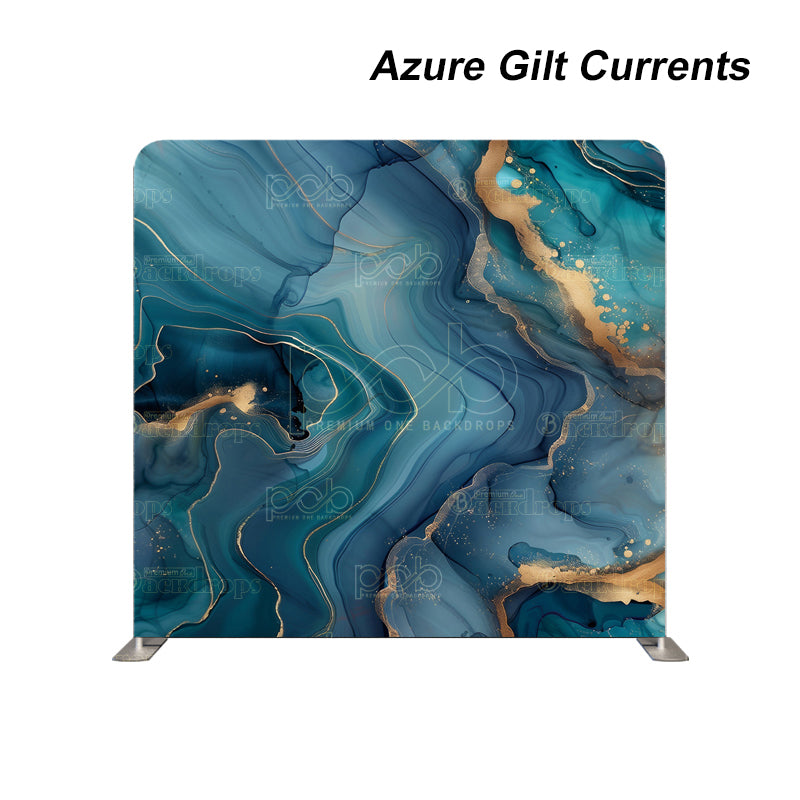 Pillow Cover Backdrop (Azure Gilt Currents)