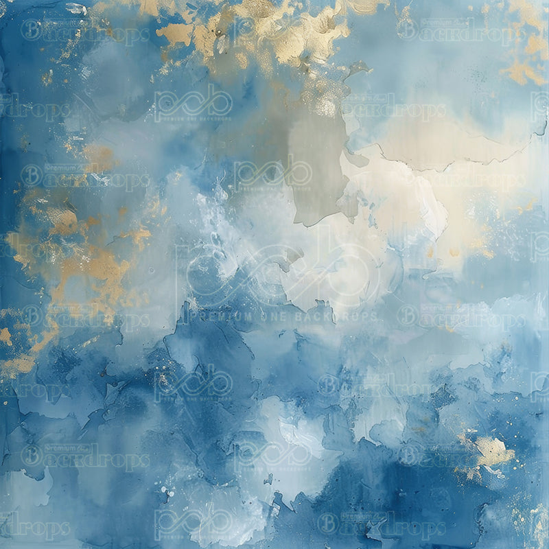 Pillow Cover Backdrop (Azure Gold Mist)