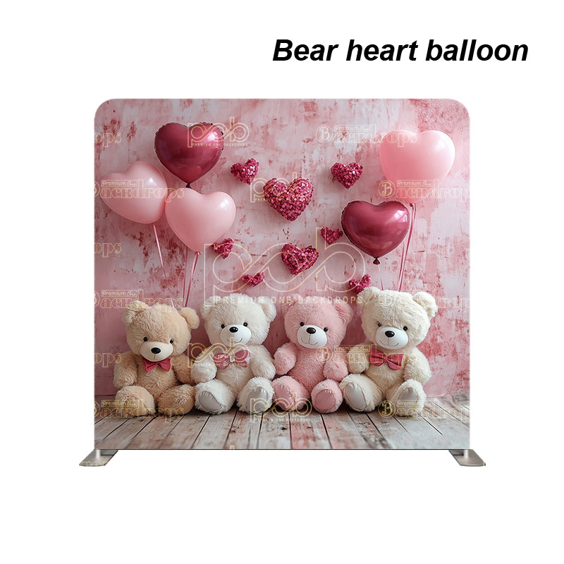 premium one pillowcover backdrops-Bear heart balloon