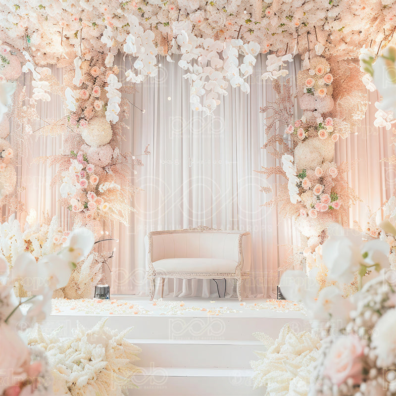 premium one pillowcover backdrops-Beautiful wedding flowers stage