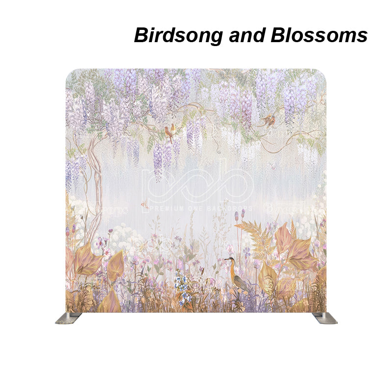 premium one pillowcover backdrops-Birdsong and Blossoms