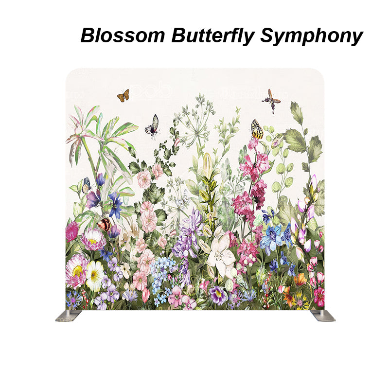 premium one pillowcover backdrops-Blossom Butterfly Symphony