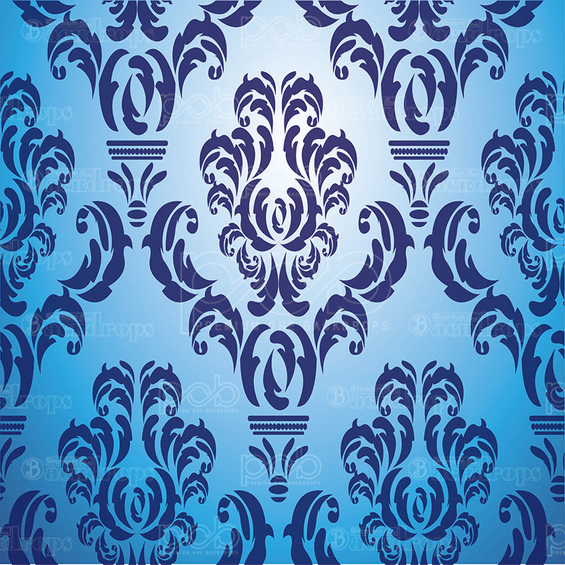 premium one pillowcover backdrops-Blue Damask