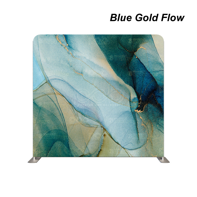 Pillow Cover Backdrop (Blue Gold Flow)