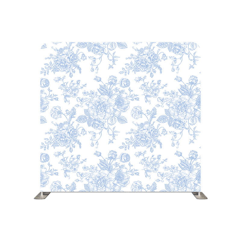 premium one pillowcover backdrops-Blue Watercolor Texture Floral
