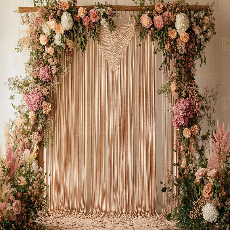 premium one pillowcover backdrops-Boho Floral Archway