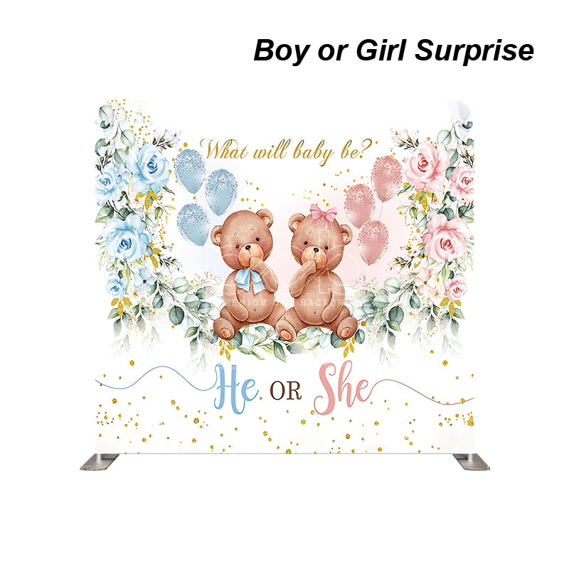 premium one pillowcover backdrops-Boy or Girl Surprise