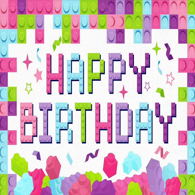 premium one pillowcover backdrops-Brick Happy Birthday