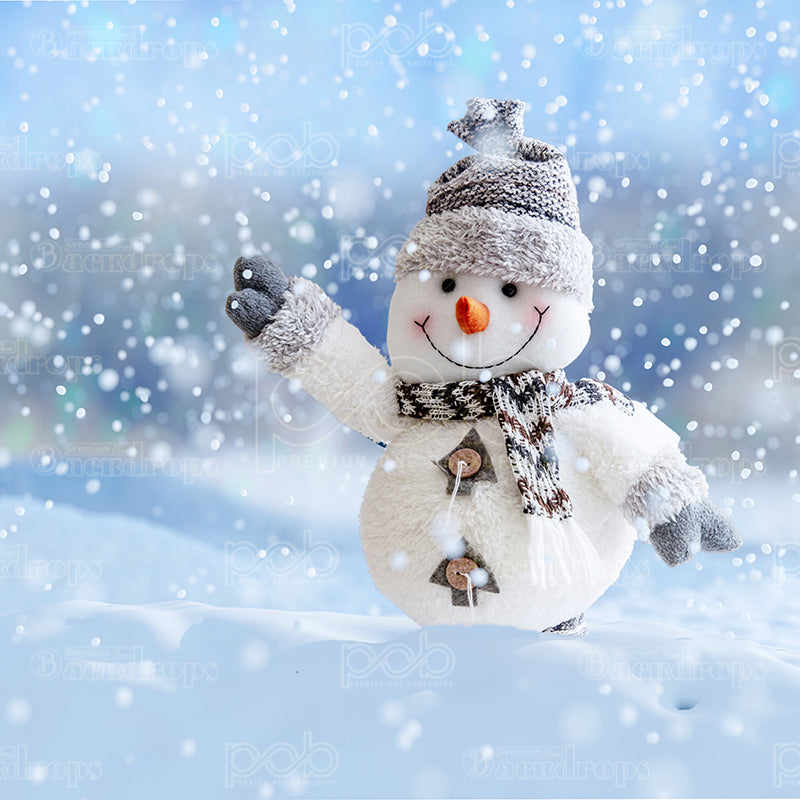 premium one pillowcover backdrops-Cheerful Snowman