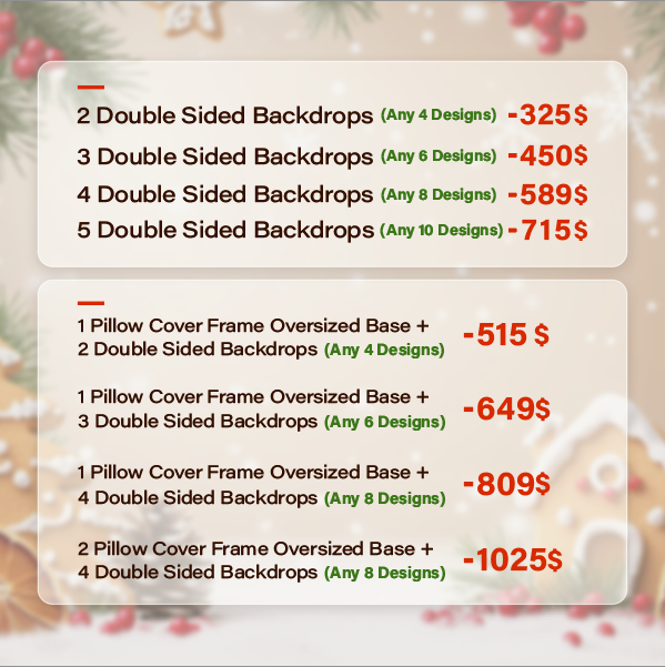 Christmas Sale Pillowcase Backdrop Bundle Price