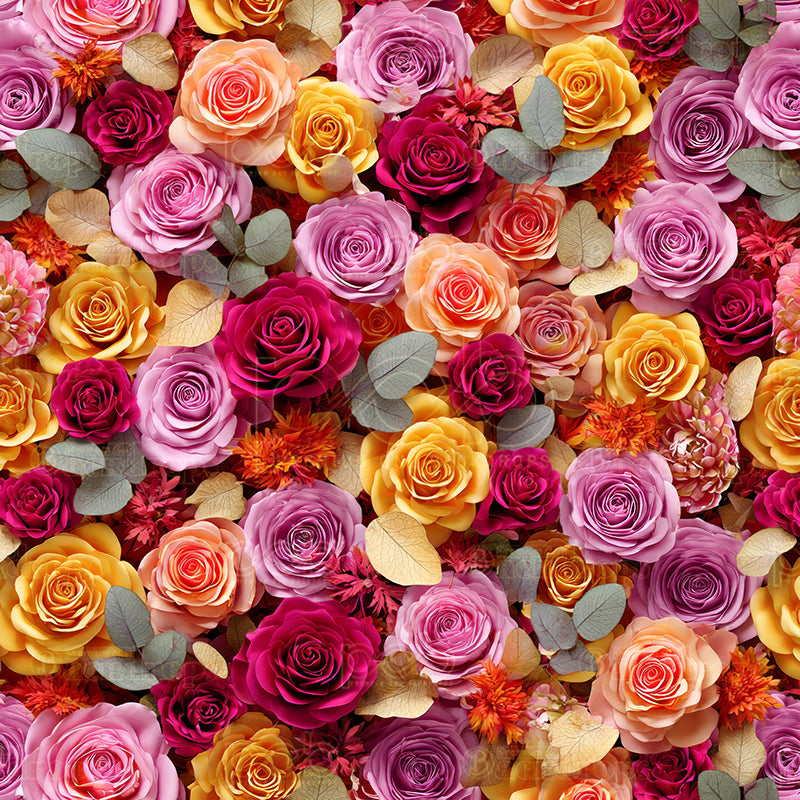 Pillow Cover Backdrop (Colorful Bloom Burst)