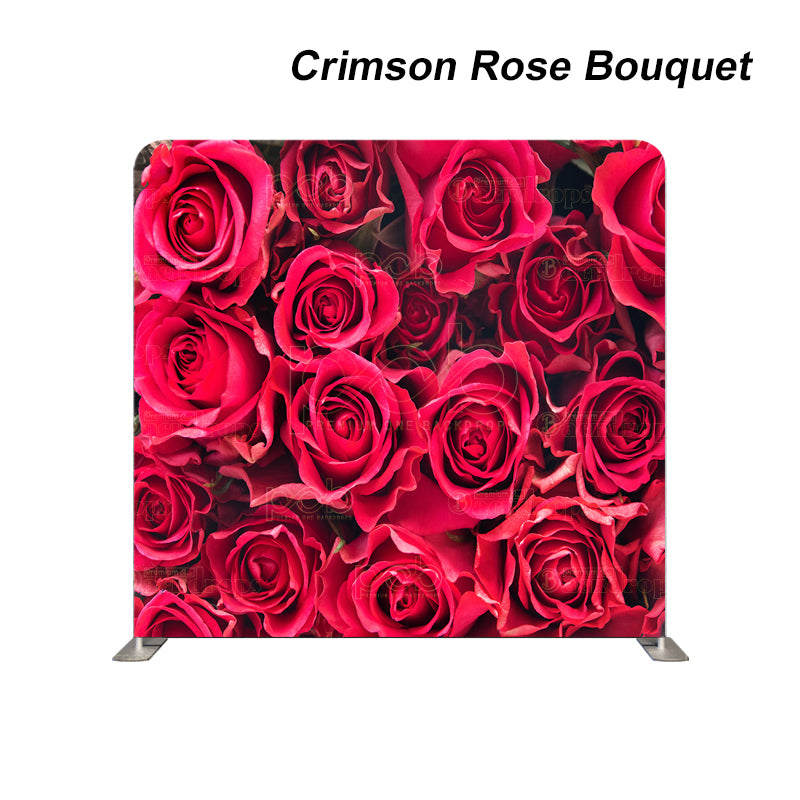 Pillow Cover Backdrop (Crimson Rose Bouquet)