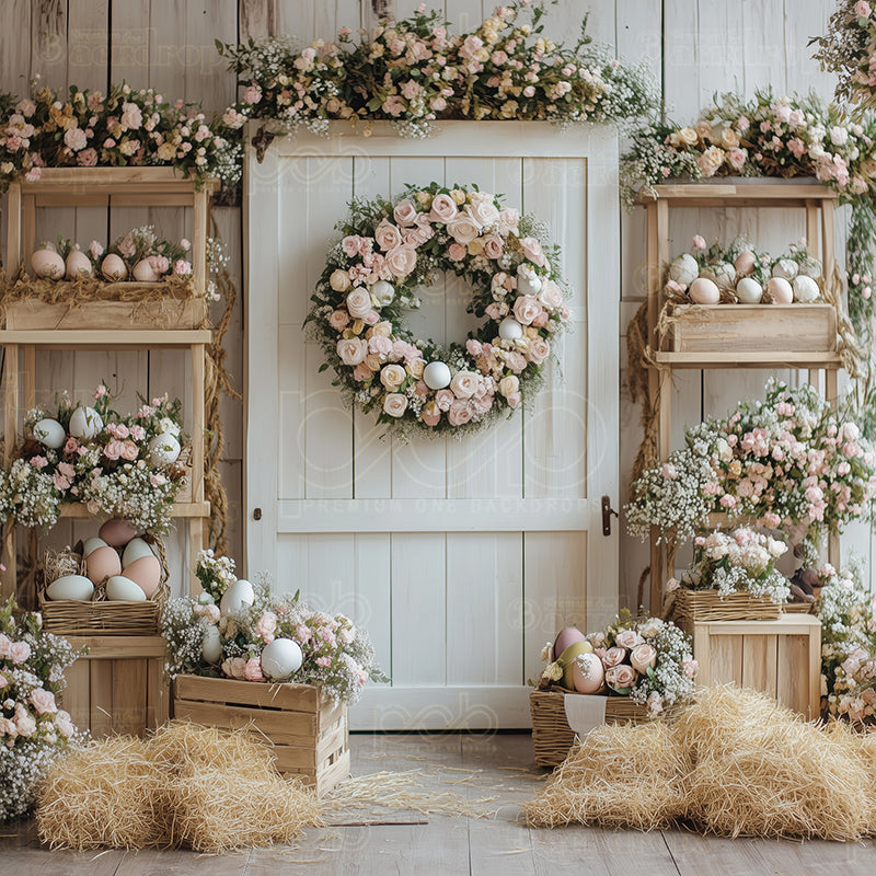 premium one pillowcover backdrops-Easter Bloom Entrance