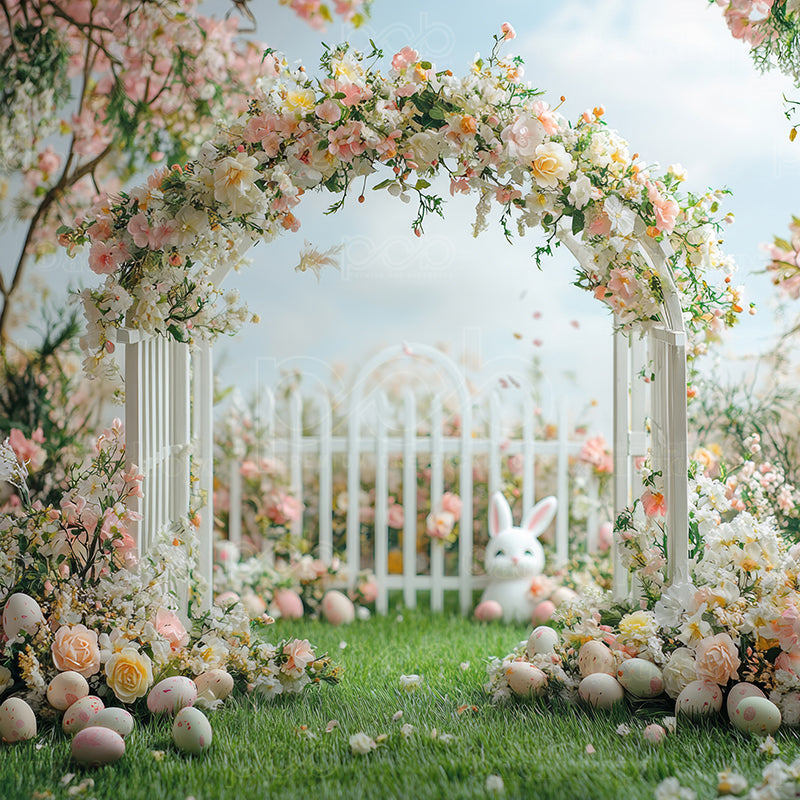 premium one pillowcover backdrops-Easter Floral Arch