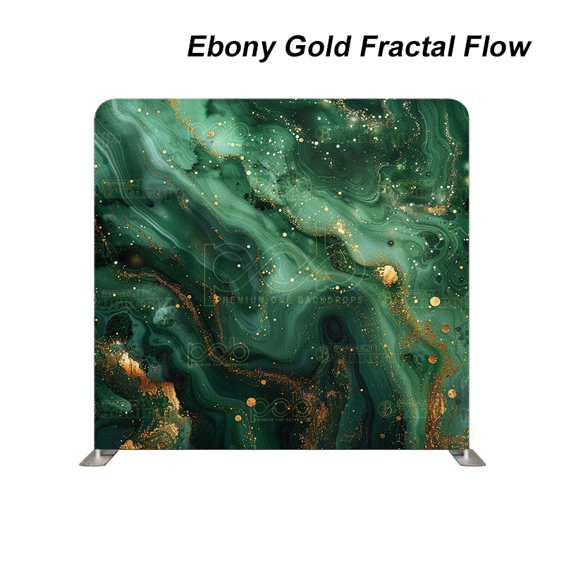 Pillow Cover Backdrop (Ebony Gold Fractal Flow)
