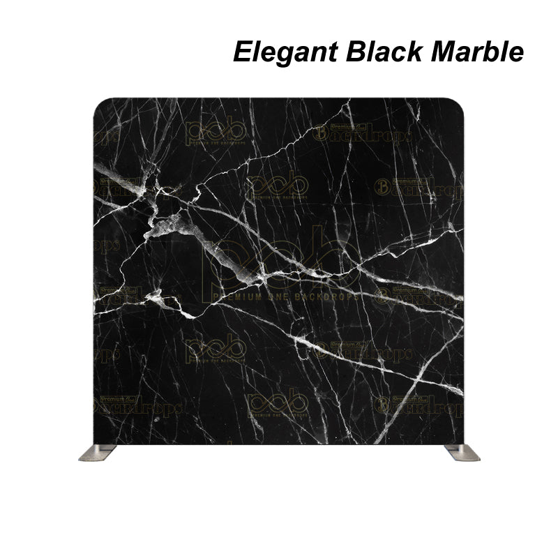 Pillow Cover Backdrop (Elegant Black Marble)