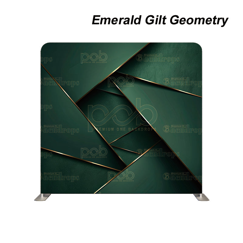 Pillow Cover Backdrop (Emerald Gilt Geometry)
