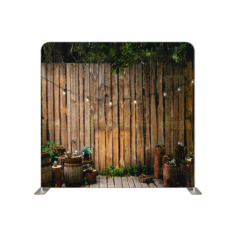 premium one pillowcover backdrops-Fence Wall With Lights