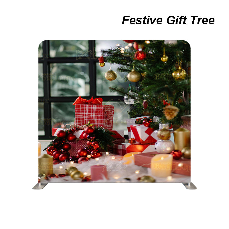 premium one pillowcover backdrops-Festive Gift Tree