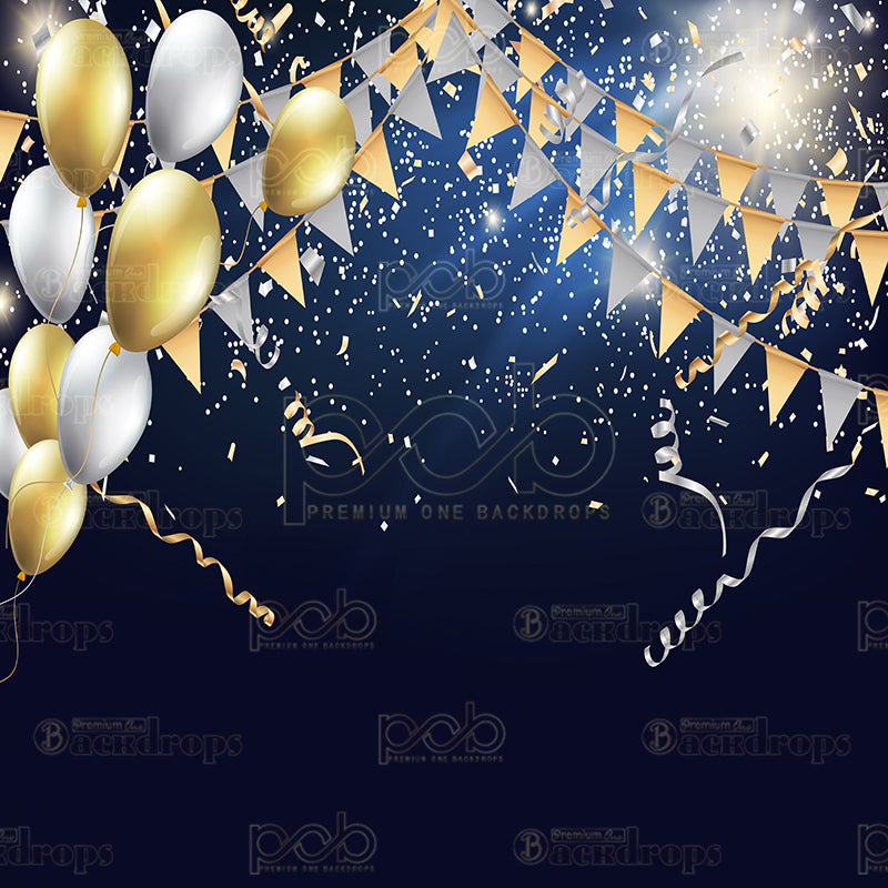 Pillow Cover Backdrop (Festive Gold Celebration)