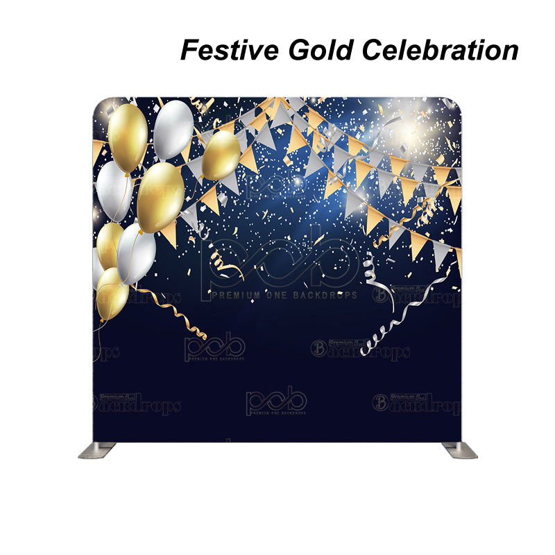Pillow Cover Backdrop (Festive Gold Celebration)