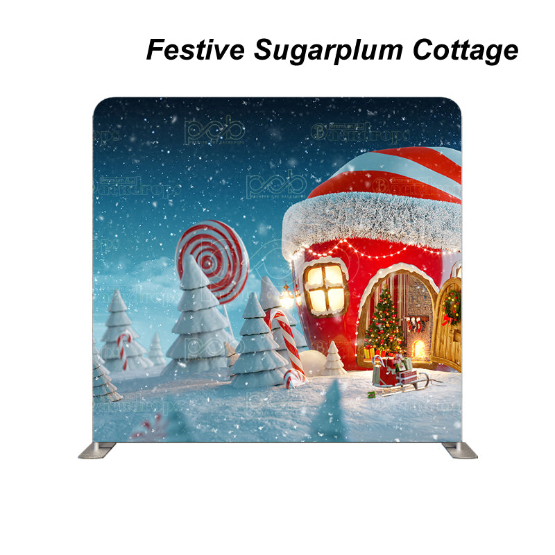 Pillow Cover Backdrop (Festive Sugarplum Cottage)