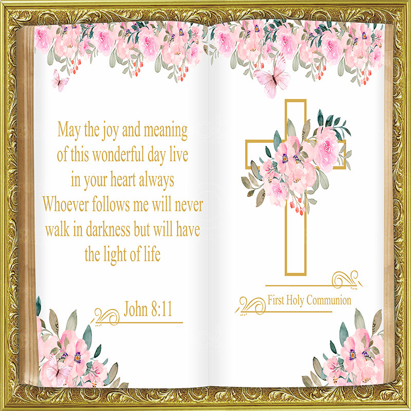 premium one pillowcover backdrops-First Holy Communion