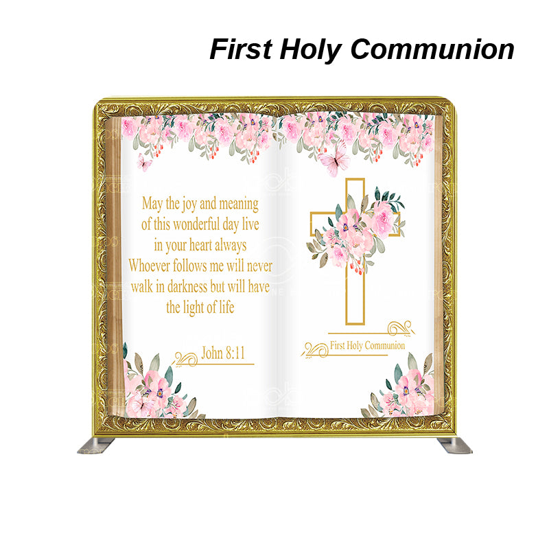 premium one pillowcover backdrops-First Holy Communion