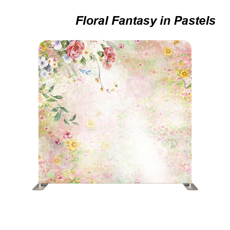 premium one pillowcover backdrops-Floral Fantasy in Pastels