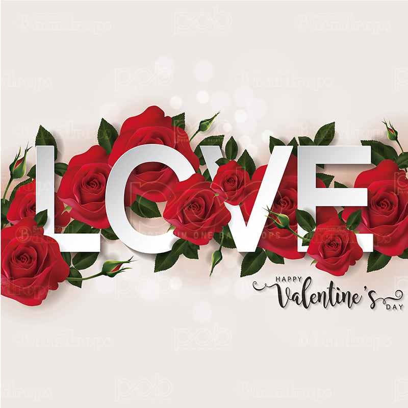 premium one pillowcover backdrops-Floral White Love