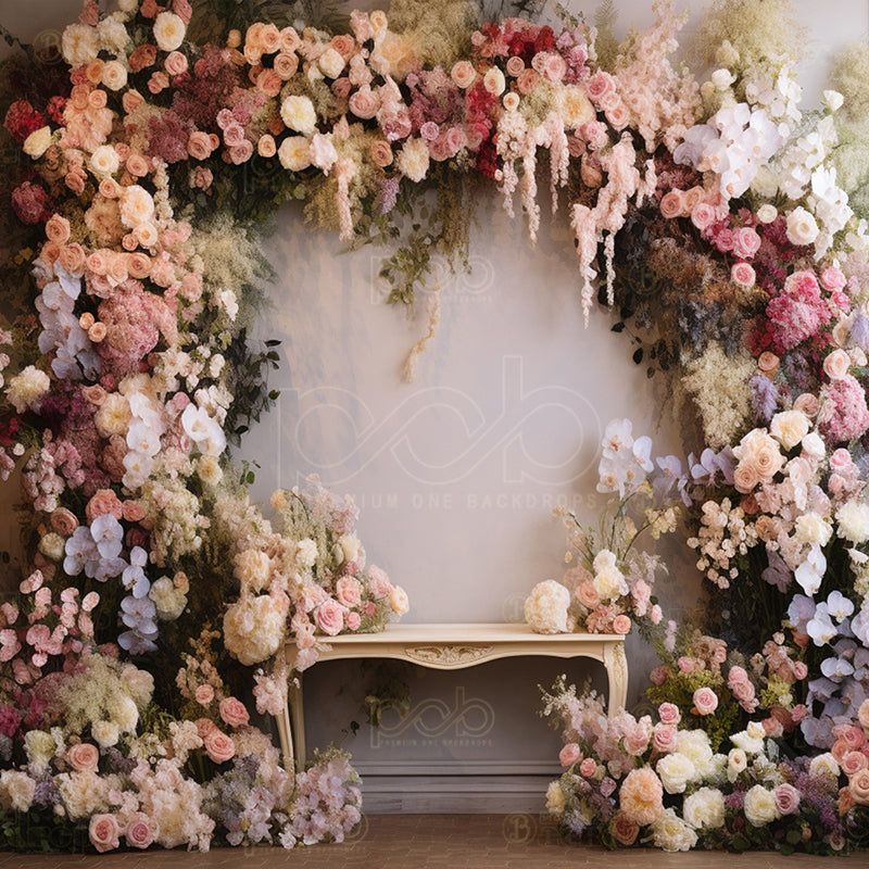 premium one pillowcover backdrops-Flower Vintage Wall