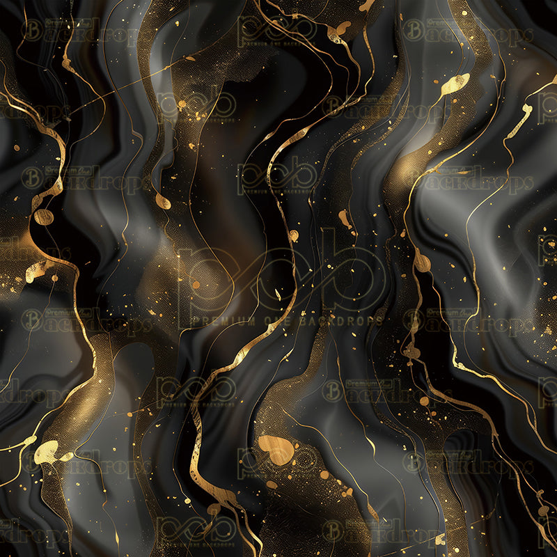 Pillow Cover Backdrop (Gilded Ebony Swirls)