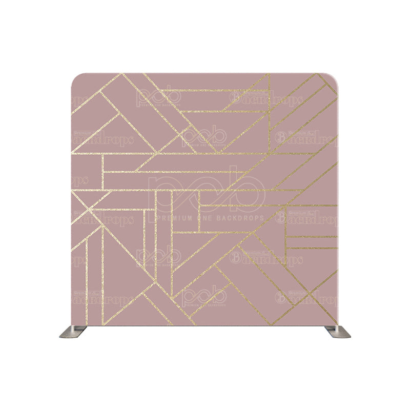 premium one pillowcover backdrops-Gold with Pink Shapes
