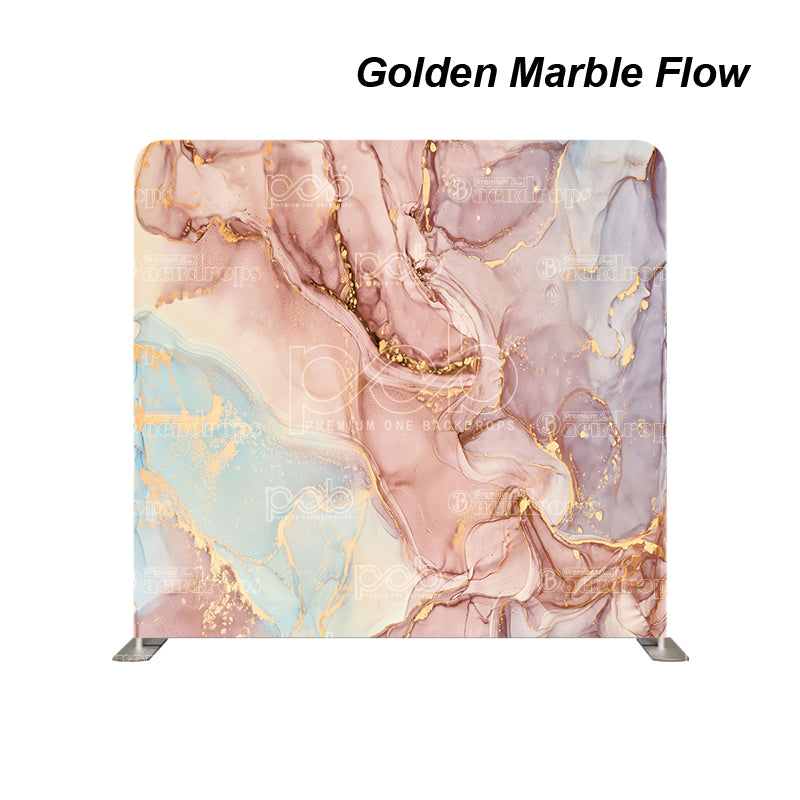 premium one pillowcover backdrops-Golden Marble Flow