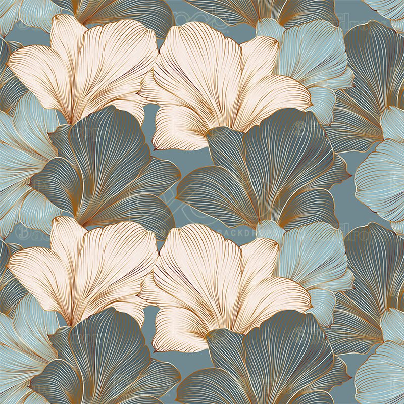 premium one pillowcover backdrops-Golden seamless lilies flowers