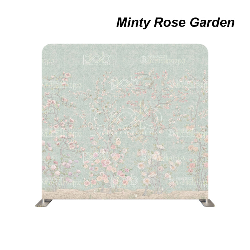 premium one pillowcover backdrops-Minty Rose Garden