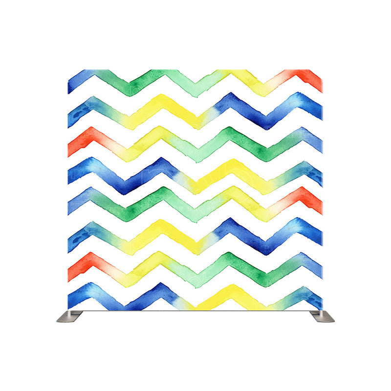 premium one pillowcover backdrops-Multi Color Zig Zag