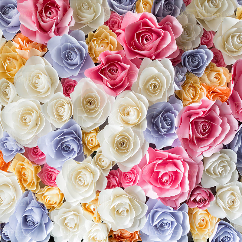 premium one pillowcover backdrops-Multi color floral