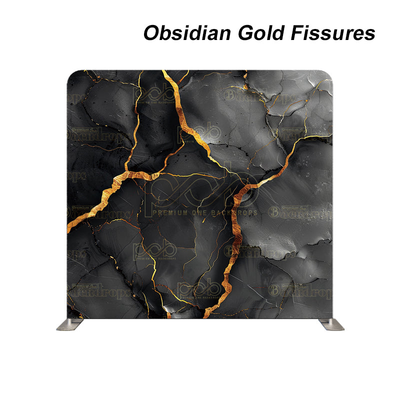 Pillow Cover Backdrop (Obsidian Gold Fissures)