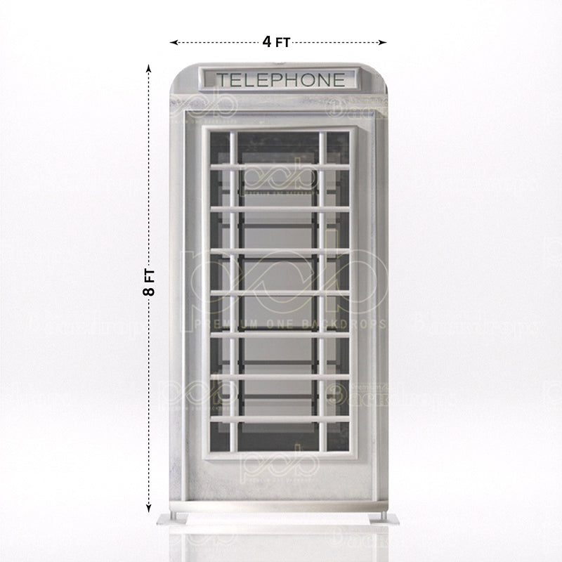 Grey London Telephone Booth 1