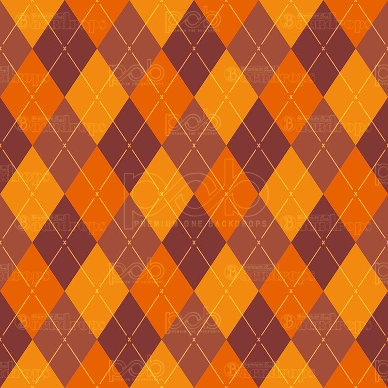 premium one pillowcover backdrops-Orange and Maroon Argyle