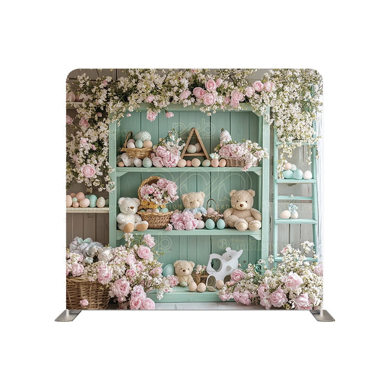 Pillow Cover Backdrop (Pastel Easter Shelve)