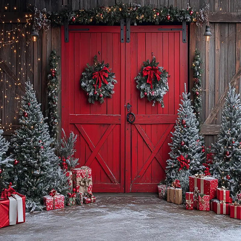 Pillow_Cover_Backdrops_Christmas_Red_Barn_Door_Wreath_Backdrop-pob-backdrops