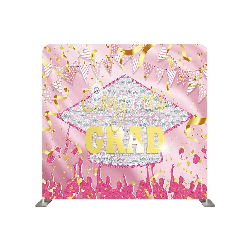Pillow Cover Backdrop (Graduation Cheers in Pink)