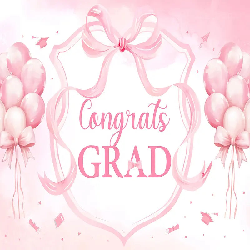 Pillow Cover Backdrop (Ribbon & Balloon Grad)