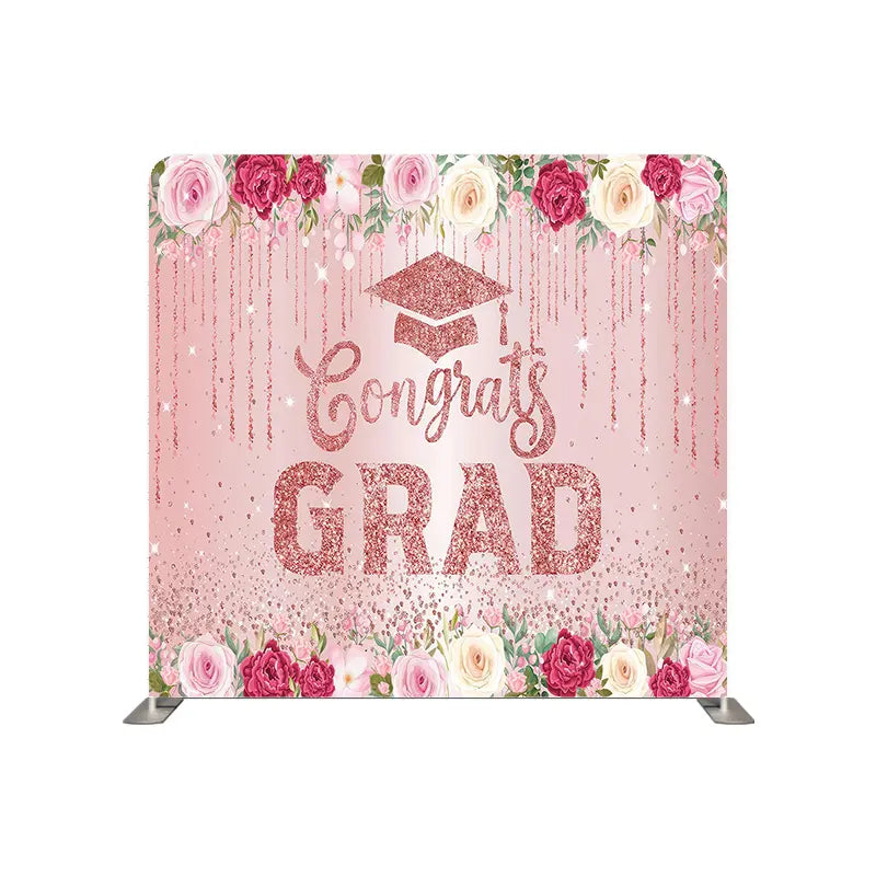 Pillow Cover Backdrop (Rose - Sparkle Graduation Tribute)