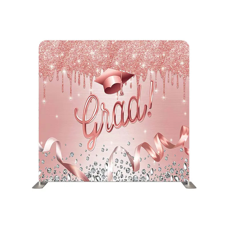 Pillow Cover Backdrop (Rose Gold Sparkling Graduation)